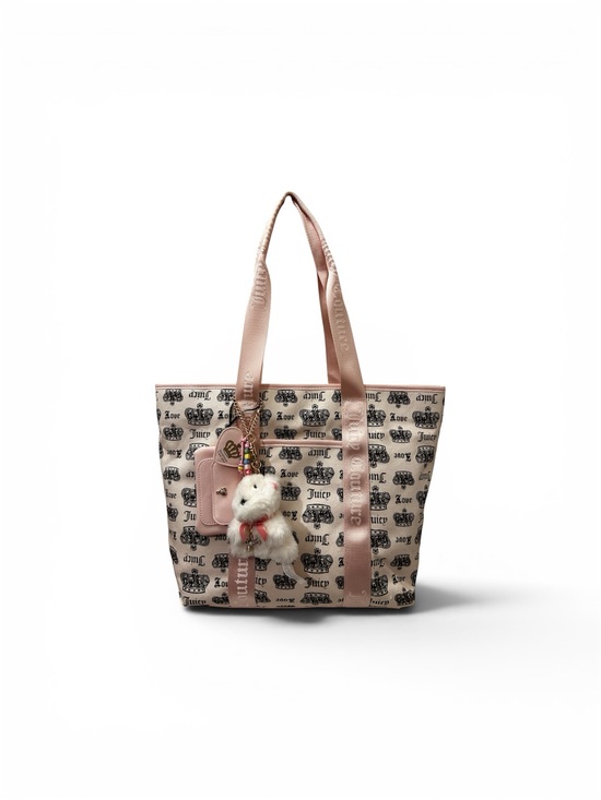 Juicy Couture Handbags - Juicy Couture Juicy Festival Tote Scotty Dog Cream Chocolate TikTok Viral Y2K